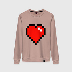 Свитшот хлопковый женский Minecraft Lover, цвет: пыльно-розовый