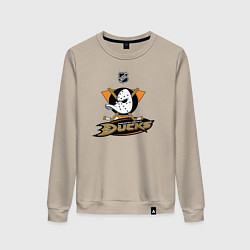 Свитшот хлопковый женский NHL: Anaheim Ducks, цвет: миндальный