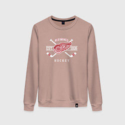Свитшот хлопковый женский Detroit Red Wings: Est.1926, цвет: пыльно-розовый