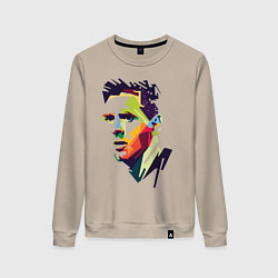 Свитшот хлопковый женский Lionel Messi: fun-art, цвет: миндальный