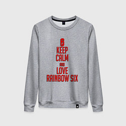 Свитшот хлопковый женский Keep Calm & Love Rainbow Six, цвет: меланж