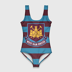 Купальник-боди 3D женский West Ham United FC, цвет: 3D-принт