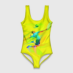 Купальник-боди 3D женский Волейбол, цвет: 3D-принт
