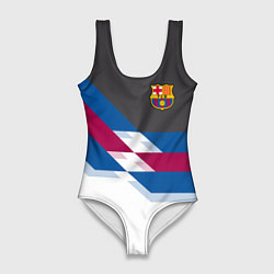 Купальник-боди 3D женский Barcelona FC: White style, цвет: 3D-принт