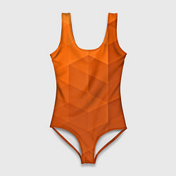 Купальник-боди 3D женский Orange abstraction, цвет: 3D-принт
