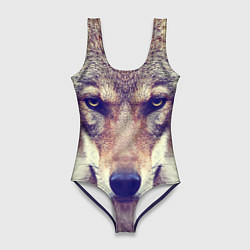 Купальник-боди 3D женский Angry Wolf, цвет: 3D-принт