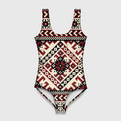 Купальник-боди 3D женский Славянский орнамент, цвет: 3D-принт