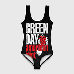 Купальник-боди 3D женский Green Day: American Idiot, цвет: 3D-принт