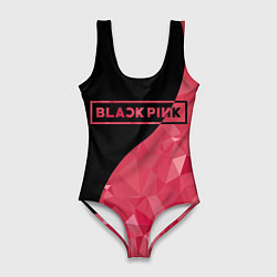 Купальник-боди 3D женский Black Pink: Pink Polygons, цвет: 3D-принт