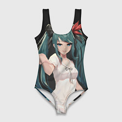 Купальник-боди 3D женский Hatsune Miku, цвет: 3D-принт