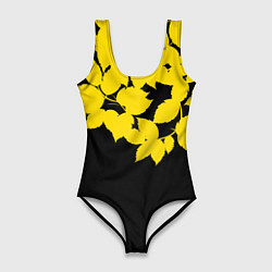 Женский купальник-боди Желтые Листья - Минимализм