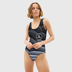 Купальник-боди 3D женский Mercedes Benz pattern, цвет: 3D-принт — фото 2