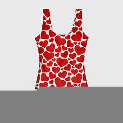 Купальник-боди 3D женский Красные Сердечки LOVE, цвет: 3D-принт