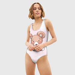 Купальник-боди 3D женский Плюшевый мишка игрушка, цвет: 3D-принт — фото 2