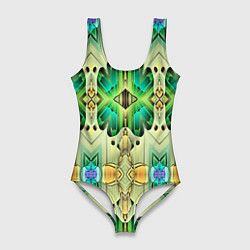 Женский купальник-боди Green abstract 3d