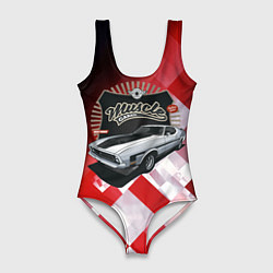 Купальник-боди 3D женский Ретро - Автомобиль, цвет: 3D-принт