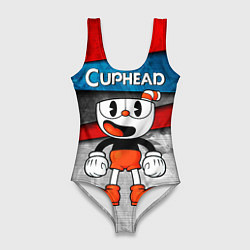 Купальник-боди 3D женский Cuphead Красная чашечка, цвет: 3D-принт