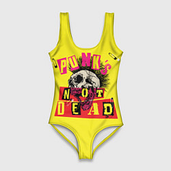 Купальник-боди 3D женский Punks Not Dead - Панки Хой!, цвет: 3D-принт