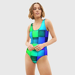 Купальник-боди 3D женский Color geometrics pattern Vanguard, цвет: 3D-принт — фото 2