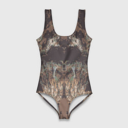 Женский купальник-боди Абстрактный графический узор,коричневого цвета Abs