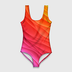 Купальник-боди 3D женский Разноцветные цифровые волны, цвет: 3D-принт