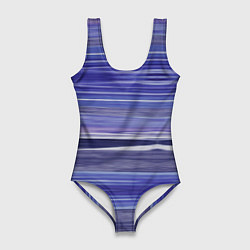 Женский купальник-боди Абстрактный синий полосатый узор