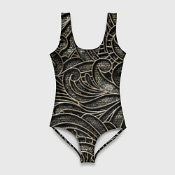 Женский купальник-боди Брутальный металлический орнамент
