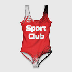 Купальник-боди 3D женский Sport Club Спортивный клуб, цвет: 3D-принт