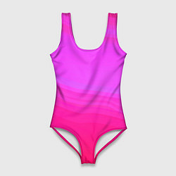 Купальник-боди 3D женский Neon pink bright abstract background, цвет: 3D-принт