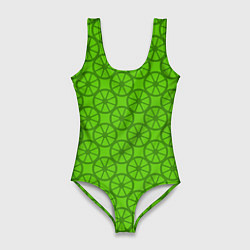 Женский купальник-боди Зеленые колеса