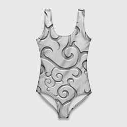 Купальник-боди 3D женский Ажурный орнамент на поверхности металла, цвет: 3D-принт