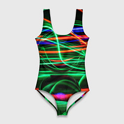 Женский купальник-боди Абстрактное множество цветных линий