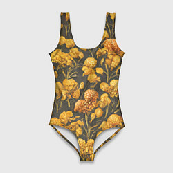 Женский купальник-боди Цветы в викторианском стиле