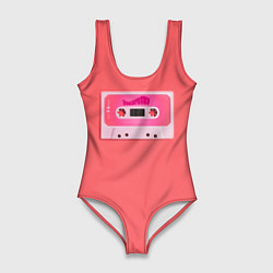 Купальник-боди 3D женский BTS cassette, цвет: 3D-принт