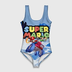 Купальник-боди 3D женский Марио и Луиджи гонщики - Super Mario, цвет: 3D-принт