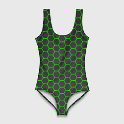 Женский купальник-боди Зеленые плиты