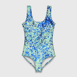 Купальник-боди 3D женский Текстура абстракция лёд синий, цвет: 3D-принт