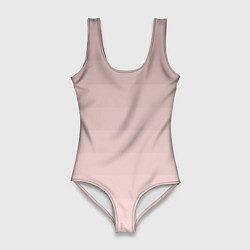 Купальник-боди 3D женский Монохромный полосатый розовато-бежевый, цвет: 3D-принт