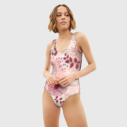 Купальник-боди 3D женский Floral pattern, цвет: 3D-принт — фото 2