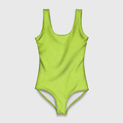 Купальник-боди 3D женский Текстурированный ярко зеленый салатовый, цвет: 3D-принт