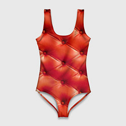 Купальник-боди 3D женский Quilted furniture leather, цвет: 3D-принт