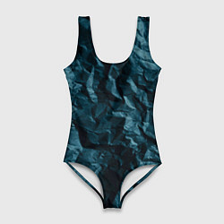 Женский купальник-боди Абстрактные тёмно-синяя каменная текстура