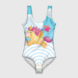 Женский купальник-боди Единорог со звездочкой