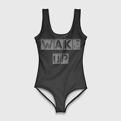 Купальник-боди 3D женский Wake up, цвет: 3D-принт