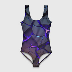 Купальник-боди 3D женский Светящаяся неоновая лава, цвет: 3D-принт