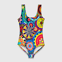 Женский купальник-боди Психоделика калейдоскоп