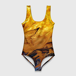 Женский купальник-боди Абстрактное жидкое золото