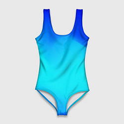 Купальник-боди 3D женский Градиент синий, цвет: 3D-принт
