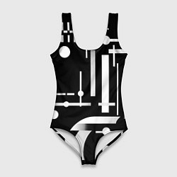 Купальник-боди 3D женский Геометрическая игра, цвет: 3D-принт