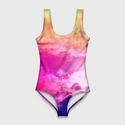 Купальник-боди 3D женский Разноцветное небо, цвет: 3D-принт